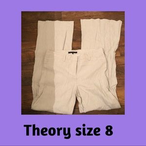 🔥 ⚡️price DROP theory White Linen Pants